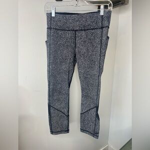 lululemon athletica Black and White Speckled Cropped Leggings